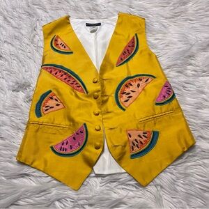 Richard James vintage silk watermelon embellished vest